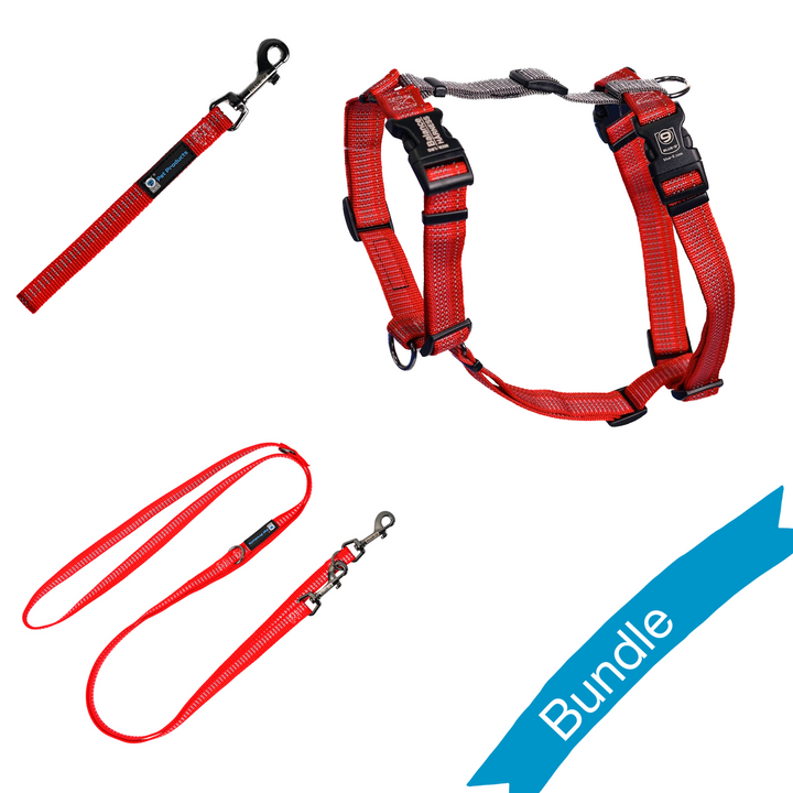 Red Ember Reflective Balance Harness Bundle With Multi-Function Leash